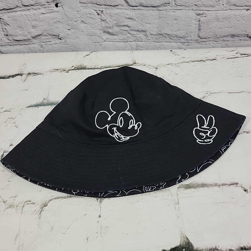 Disney Parks Mickey Mouse Allover Reversible Black Youth Bucket Hat